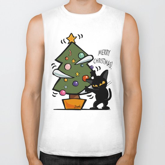 Cat Christmas Biker Tank