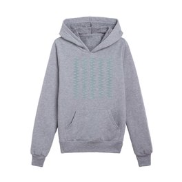 Vertical Waves Pastel Blue Kids Pullover Hoodies