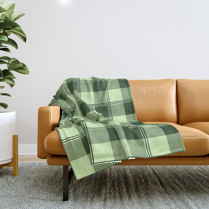 Green Plaid pattern Check  Throw Blanket