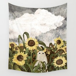 There's A Ghost in the Sunflower Field Again... Wall Tapestry