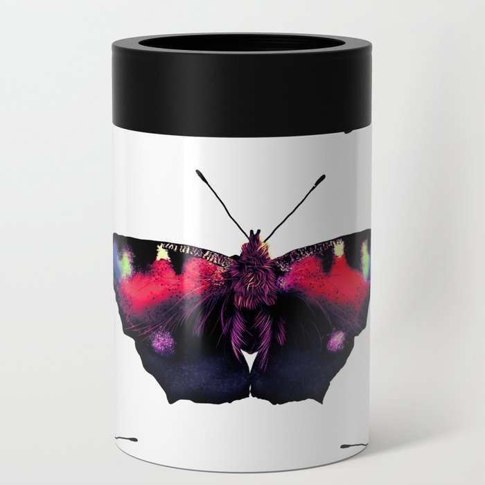 Colorful Mirrored Moths: Vibrant Cottagecore, Gremlincore Moth Pattern Illustration  Can Cooler