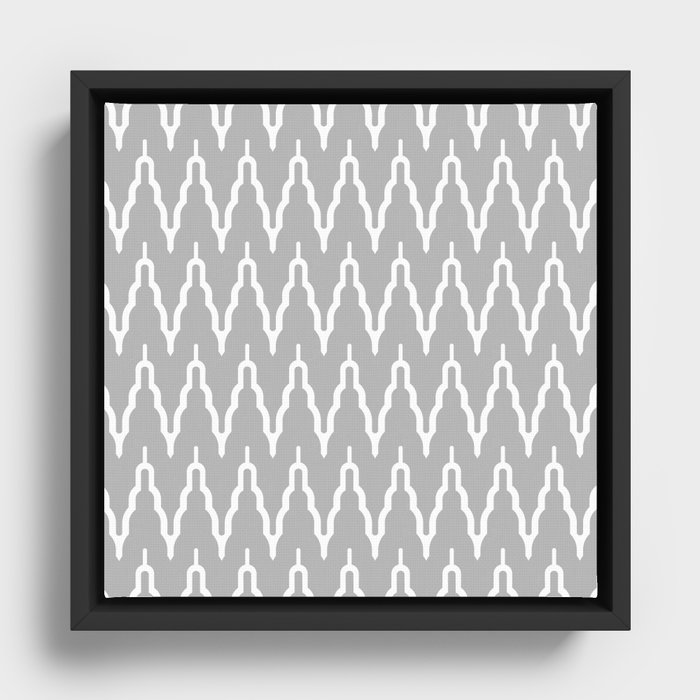 Chevron Pattern 535 Gray Framed Canvas