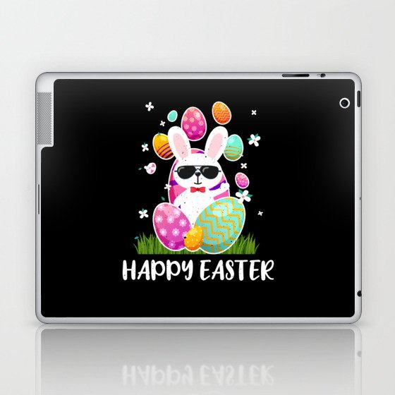 Egg Happy You Kawaii Cute Bunny Egg Easter Sunday Laptop & iPad Skin