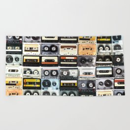 cassette nostalgy Beach Towel