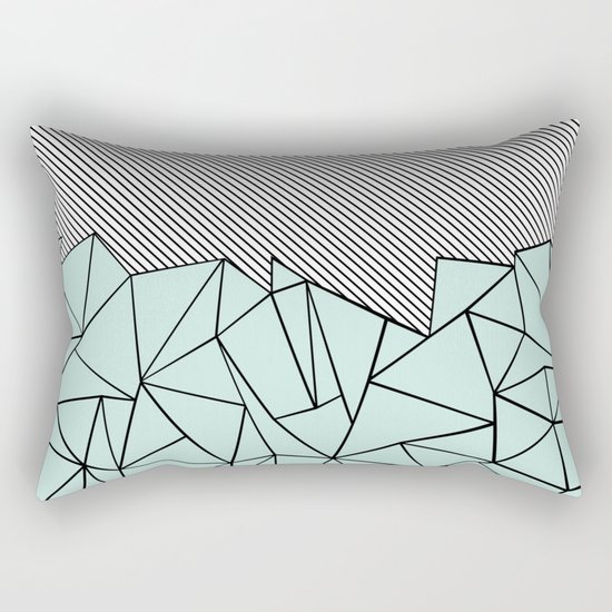 Ab Lines 45 Mint Rectangular Pillow