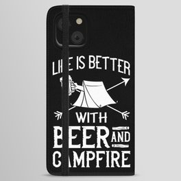 Camping Beer Drinking Beginner Camper iPhone Wallet Case