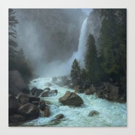 waterfall and rocks Canvas Print