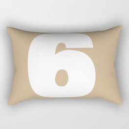 6 (White & Tan Number) Rectangular Pillow
