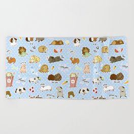 Guinea Pig Party! - Cavy Cuddles and Rodent Romance Beach Towel