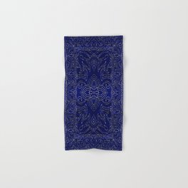 Heritage Oriental Bohemian Blue Indigo Traditional Moroccan Style Hand & Bath Towel