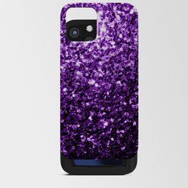 Dark Purple faux shiny glitter sparkles iPhone Card Case
