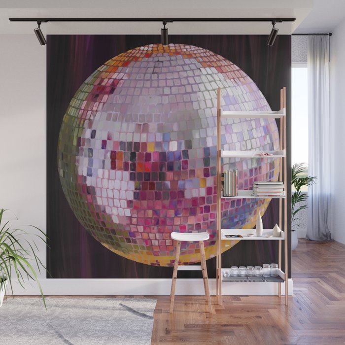 Pink Disco Ball oil painting Wall Mural