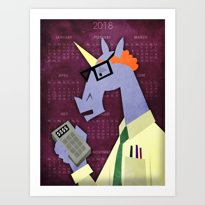 Accountant Unicorn Art Print By Thatssounicorny Society6