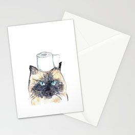 Siamese cat toilet Painting Wall Poster Watercolor Stationery Card