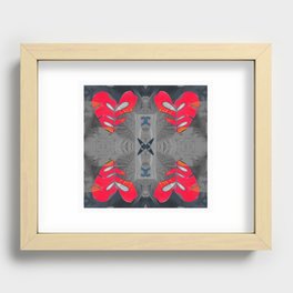 Psychedelic Hygge Scandinavian Tribal Hearts Print Hygee Recessed Framed Print