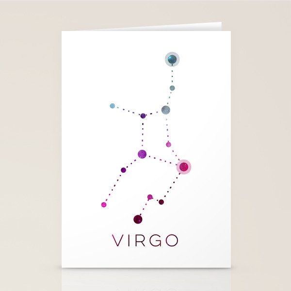 Virgo Star Constellation Zodiac Sign Stationery Cards By Deificusart