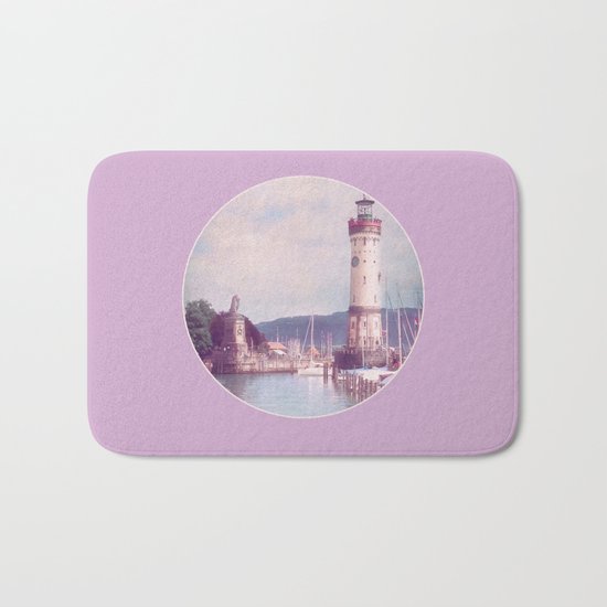 Lighthouse at Lindau, Lake of Constance Bath Mat