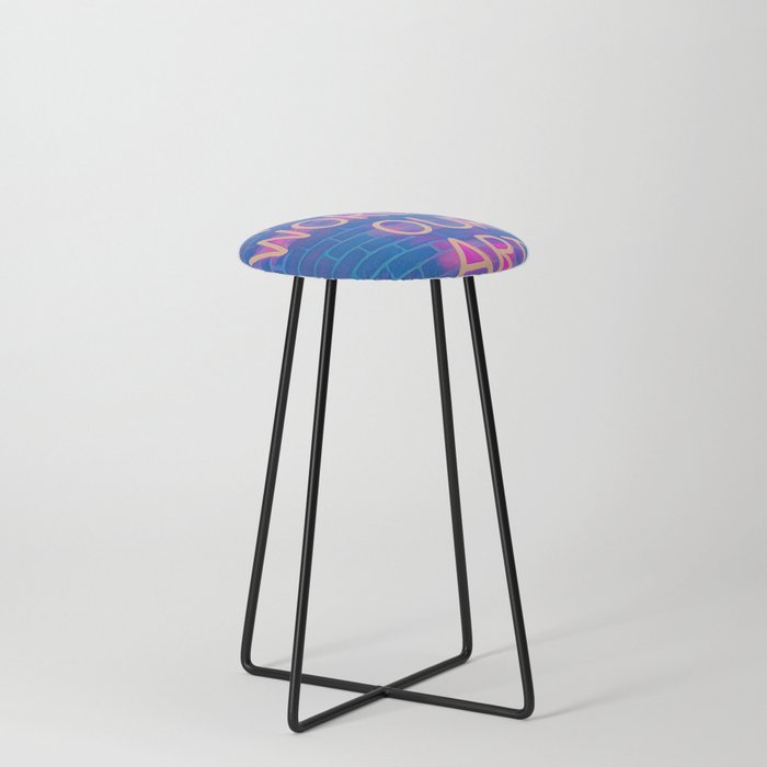 Your World Our Art pink, dreams, pastel, love, cute,  Counter Stool
