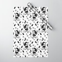 Yule Goat Spooky Cute Christmas Pattern Design Wrapping Paper