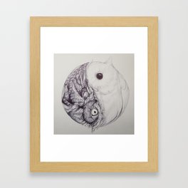 Yin Yang Owl Framed Art Print