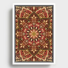 Ornamental Ethnic Bohemian Pattern XI Golden Spice Framed Canvas