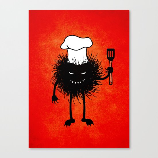 Evil Bug Chef Loves To Cook Canvas Print