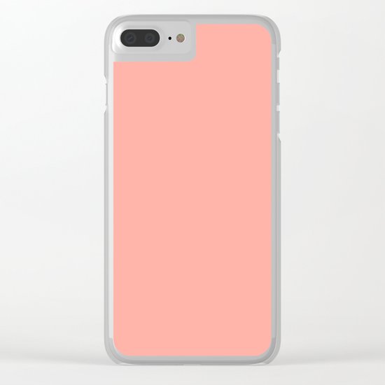 Simply Salmon Pink Clear iPhone Case