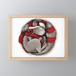 Snuggle Squirrel Framed Mini Art Print