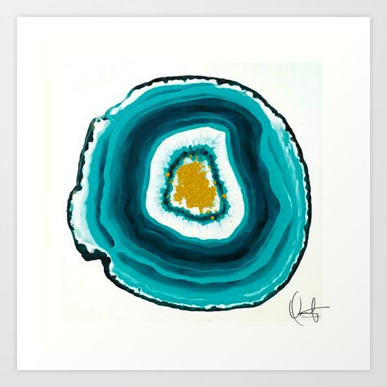 Agate Turquoise Art Print