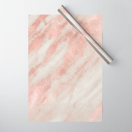 Desert Rose Gold Pink Marble Wrapping Paper