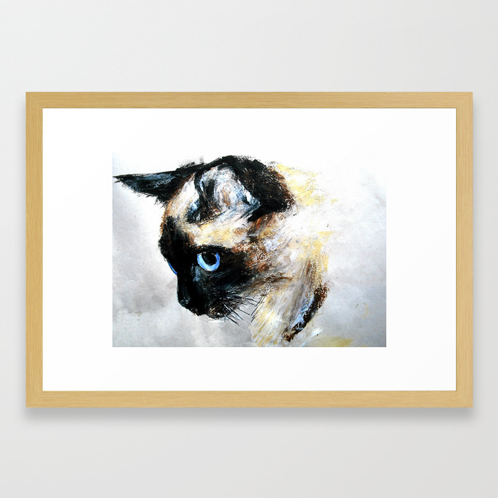 Siamese Cat Acrylic Painting Framed Art Print By Jamespeart Society6