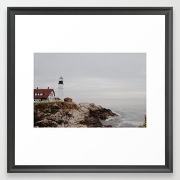 Maine lighthouse Framed Art Print