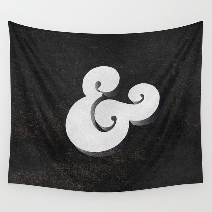 Black Ampersand Wall Tapestry
