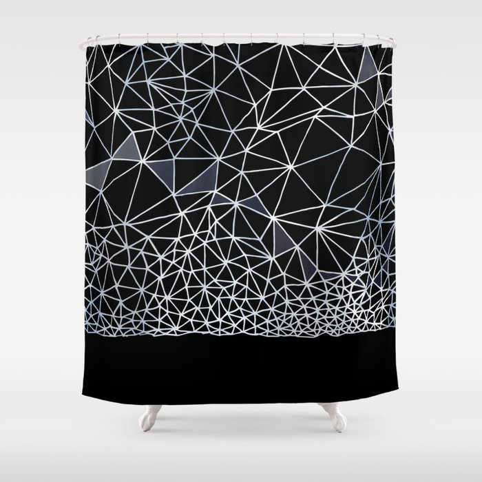 Black and White Geometric constellation  Shower Curtain