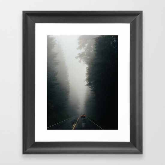 Dark Forest Driving Framed Art Print