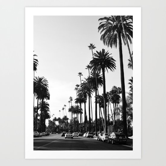 Los Angeles Black and White Art Print