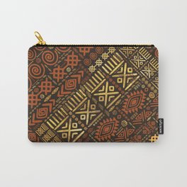 Ethnic African Pattern- browns and golds #5 Carry-All Pouch