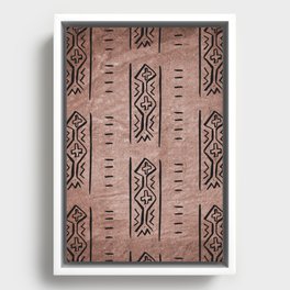 Mud Cloth Mercy Brown and Black Pattern Framed Canvas