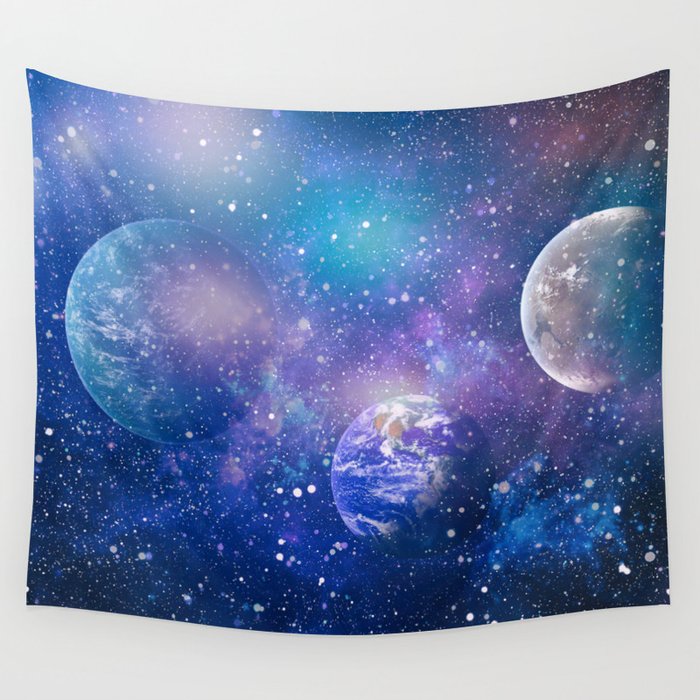 planets, stars and galaxies in outer space showing the beauty of space exploration. Wall Tapestry