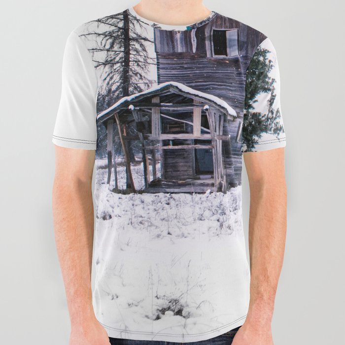 Abandoned Cabin All Over Graphic Tee