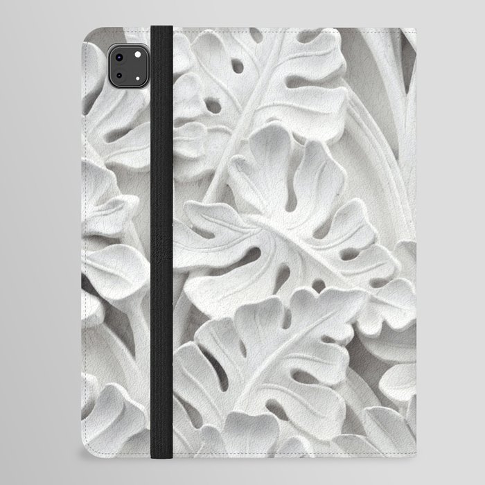 White Botanical iPad Folio Case