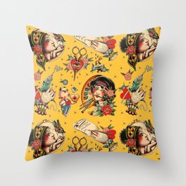 Makers Gonna Make Patter Gold Throw Pillow