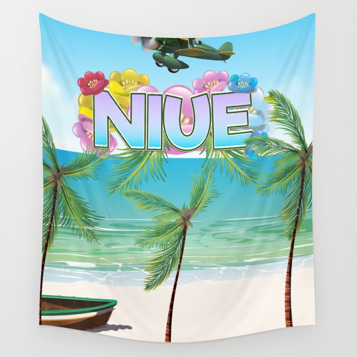 Niue South Pacific travel poster Wall Tapestry