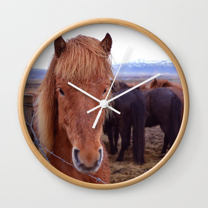 Icelandic Ponies Wall Clock