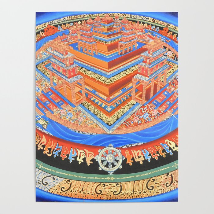 Kalachakra Mandala Three Dimensional Representation Tibetan Buddhist  Poster
