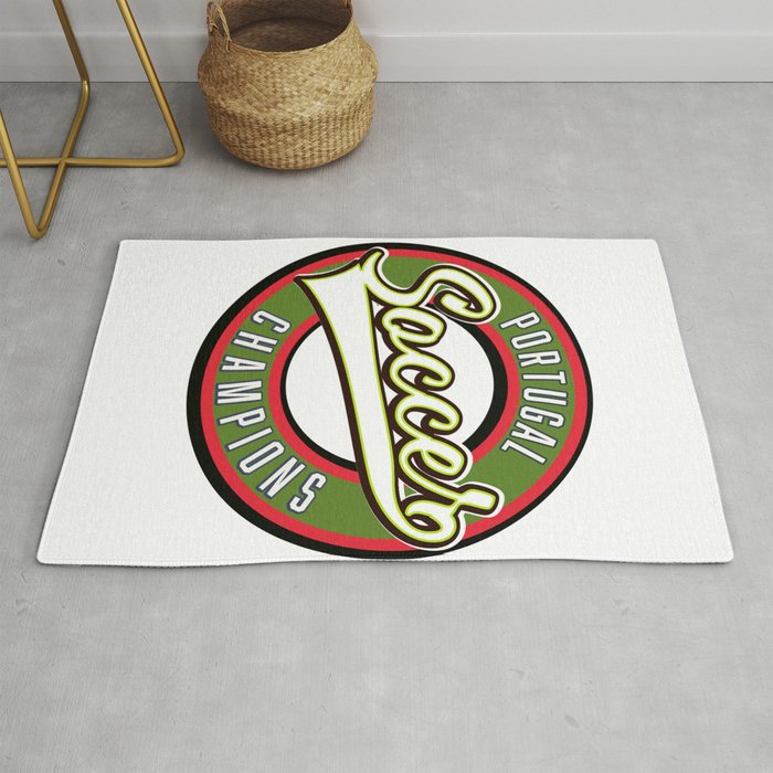 Portugal Soccer Champions Logo. Rug