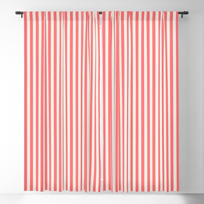 Coral and Ivory Stripes - more colors Blackout Curtain
