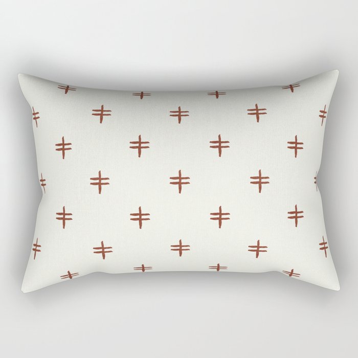 double cross - rust on cream Rectangular Pillow