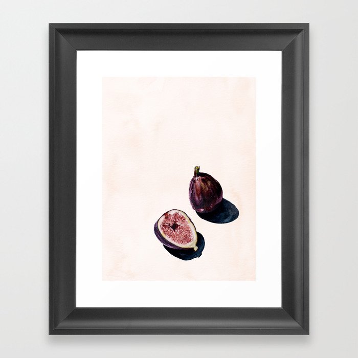 Fruit Still Life Print | Figs Watercolor Aesthetic Painting | Minimal Nudes | Modern Art Framed Art Print