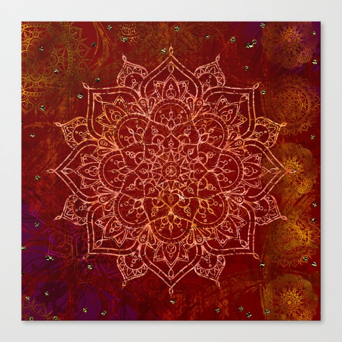 Rust Red Mandala Canvas Print